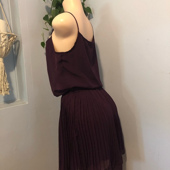 Accidentally in love Plum Purple Dress Woman’s Medium Ruffle Aline - Picture 2 of 7